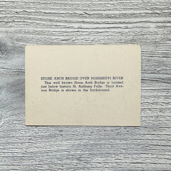 Mississippi River Stone Arch Bridge Mini Postcard - Picture 3 of 3